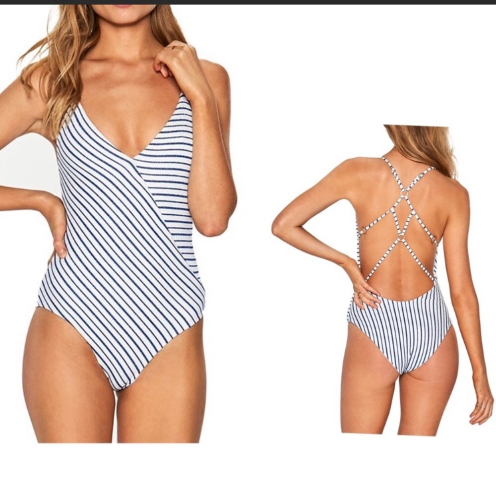 L*Space Horizon Stripe Blair Swimsuit size 10